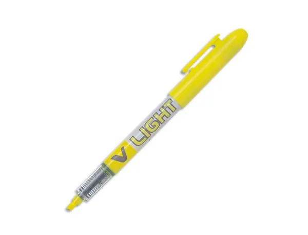 Surligneur pilot v light tracé 1/3mm encre liquide pigmentée fluide niveau d'encre visible coloris jaune — Non classé