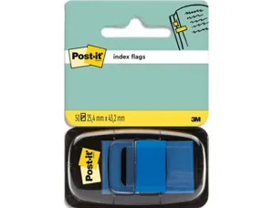 Marque-pages post-it standard index 25x44mm 50f coloris bleu — Non classé