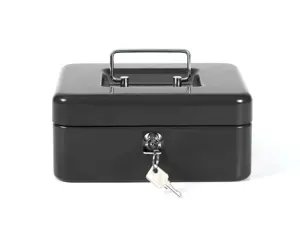 Caisse monnaie q-connect structure acier 0.8mm épaisseur plateau amovible espace billets 200x160x90mm coloris noir — Non…