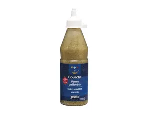 Vernis gouache pébéo pailleté or inodore protège illumine oeuvres flacon 500ml — Non classé