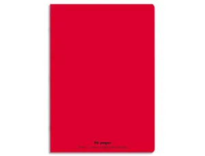 Cahier piqué conquérant classique couverture polypropylène rigide transparente a5+ 17x22cm 96 pages 90g séyès rouge — Non…