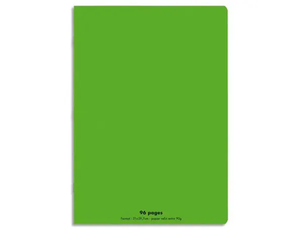 Cahier piqué conquérant classique couverture polypropylène rigide transparente a4 21x29,7cm 96 pages 90g séyès vert — Non…