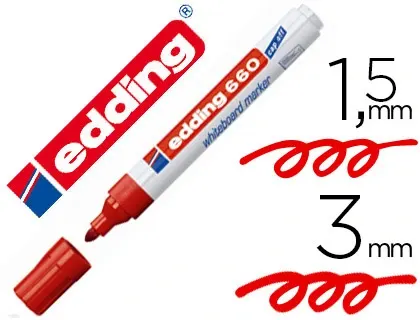 Marqueur edding e660 tableau blanc rechargeable pointe ogive tracé 1.5/3mm encre cap-off pigmentée non toxique rouge — Non…
