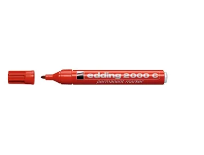 Marqueur edding permanent e2000c pointe ogive tracé 1.5/3mm corps aluminium encre faible odeur séchage rapide rouge — Non…