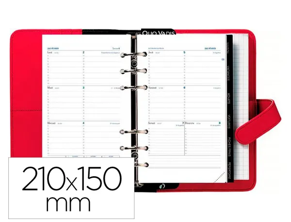 Calendrier quo vadis 16 mois 1 semaine/2 pages 21x15cm timer 21 recharge — Non classé