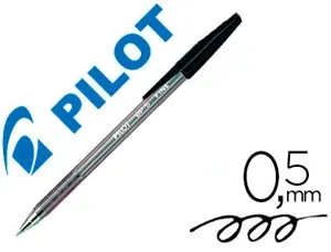 Stylo-bille pilot bp-s écriture moyenne 0.5mm encre douce pointe indéformable rechargeable corps translucide noir — Non…