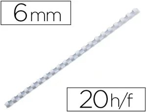 Anneau plastique à relier fellowes dos rond capacité 20f 6mm diamètre 300mm longueur coloris blanc boîte 100 unités — Non…