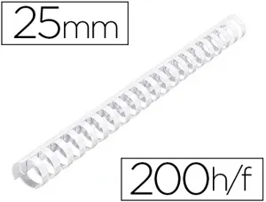 Anneau plastique à relier fellowes dos rond capacité 200f 25mm diamètre 300mm longueur coloris blanc boîte 50 unités — Non…