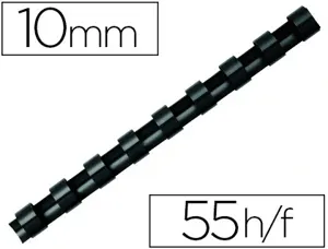 Anneau plastique à relier fellowes dos rond capacité 55f 10mm diamètre 300mm longueur coloris noir boîte 100 unités — Non…