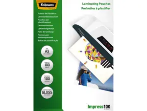 Pochette plastification fellowes à chaud polyester transparent résistant eau format a3 100 microns boîte 100 unités — Non…