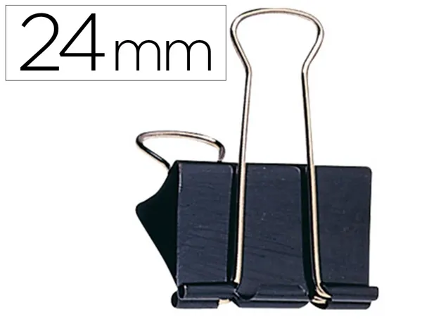 Pince q-connect double clip largeur 24mm coloris noir     boite carton 10 unites — Non classé
