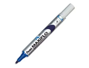 Marqueur pentel maxiflo effaçable tableau blanc pointe conique tracé 1,6mm écriture 1000m corps plastique recyclé bleu —…