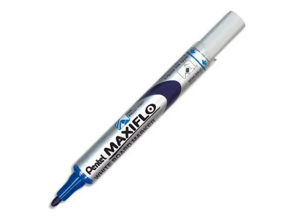 Marqueur pentel maxiflo effaçable tableau blanc pointe conique tracé 1,6mm écriture 1000m corps plastique recyclé bleu —…
