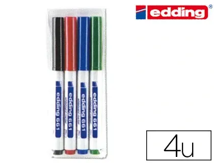 Marqueur edding e661 tableau blanc pointe fine ogive 1/2mm résistante encre cap-off faible odeur pochette 4 unités — Non…