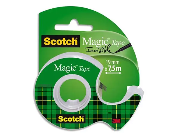 Ruban adhésif invisible scotch magic 810 permet écrire carte photocopie 19mmx7.5m dévidoir — Non classé