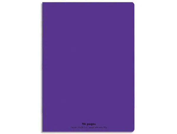 Cahier piqué conquérant classique couverture polypropylène rigide transparente a4 21x29,7cm 96 pages 90g séyès violet — Non…