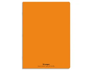 Cahier piqué conquérant classique couverture polypropylène rigide transparente a4+ 24x32cm 96 pages 90g séyès orange — Non…