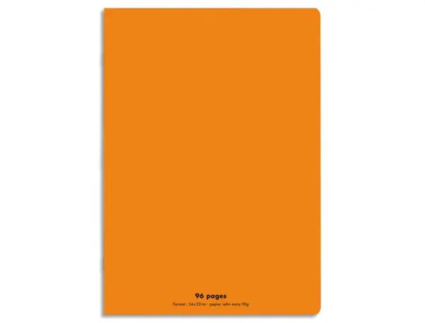 Cahier piqué conquérant classique couverture polypropylène rigide transparente a4+ 24x32cm 96 pages 90g séyès orange — Non…