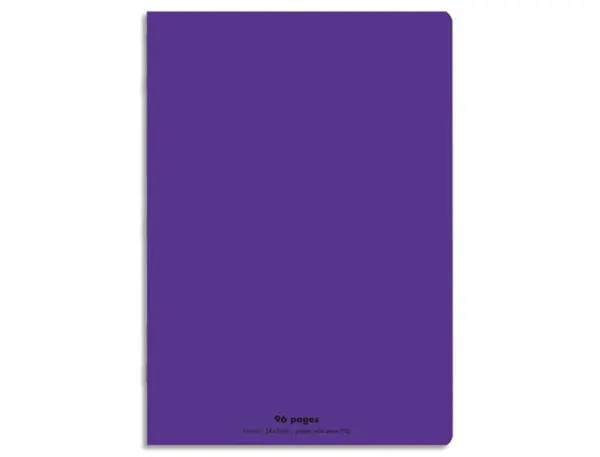 Cahier piqué conquérant classique couverture polypropylène rigide transparente a4+ 24x32cm 96 pages 90g séyès violet — Non…