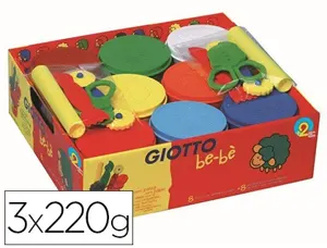 Pâte à modeler giotto be-bè schoolpack accessoires 2 rouleaux 2 paires de ciseaux 2 roulettes 2 mirettes 8 pots 220g — Non…