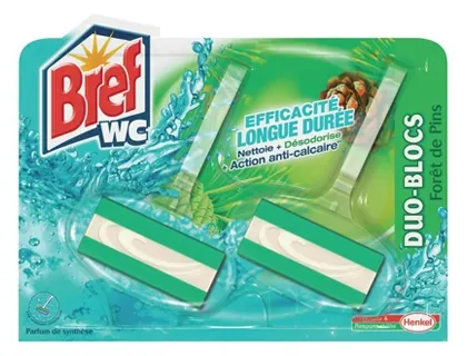 Duo-bloc wc sol triple action anti-tartre nettoyant désodorisant fraîcheur forêt pins 2x40g — Non classé