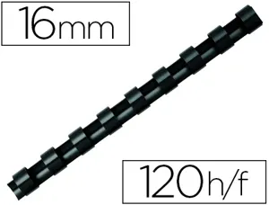 Anneau plastique à relier fellowes dos rond capacité 120f 16mm diamètre 300mm longueur coloris noir boîte 100 unités — Non…