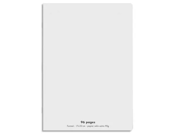 Cahier piqué conquérant classique couverture polypropylène rigide transparente a4 21x29,7cm 96 pages 90g séyès gris — Non…