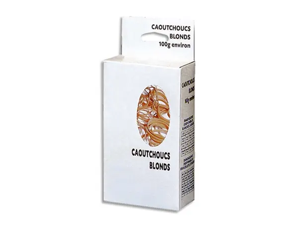 Wonday Bracelets caoutchouc, nature, 80 mm, carton de 100 g — Fournitures