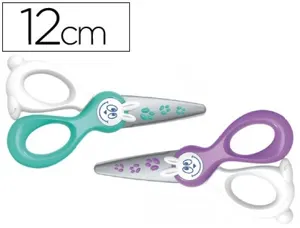 Ciseaux maped kidicut 3/5 ans bouts ronds lames fibre de verre ne coupent ni cheveux ni vêtements 120mm coloris assortis —…