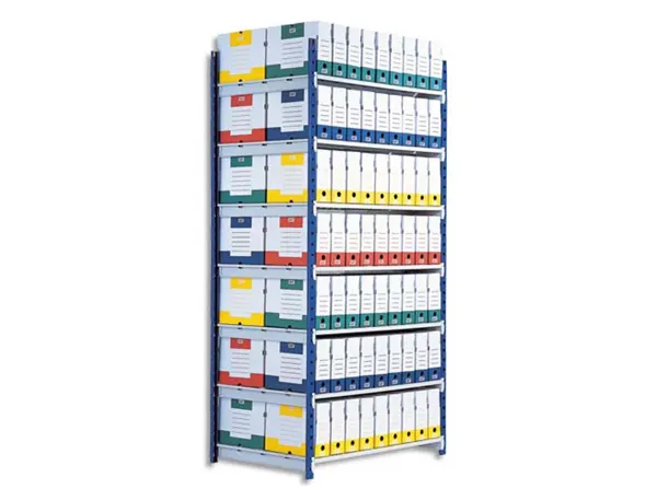 Étagère paperflow rang'éco éléments départ acier résistant charge 180kg/tablette 5 tablettes 200x100x70cm — Non classé