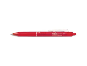 Roller pilot frixion clicker écriture moyenne 0.35mm encre effaçable gomme sertie grip prehension rechargeable rouge — Non…