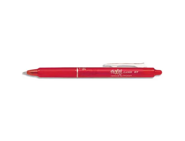 Roller pilot frixion clicker écriture moyenne 0.35mm encre effaçable gomme sertie grip prehension rechargeable rouge — Non…