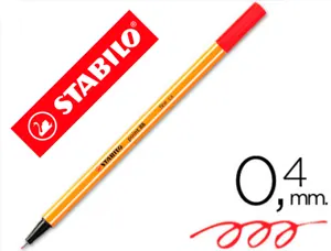 Stylo-feutre stabilo point 88 écriture fine 0.4mm 1000m pointe gainée métal corps hexagonal coloris rouge — Non classé