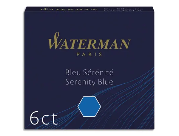 WATERMAN Cartouches d'encre standard mini, bleu sérénité — Fournitures