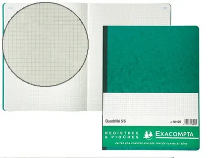 EXACOMPTA Piqûre "Quadrillé 5/5 folioté", 320 x 250 mm — Papier, cahier & courrier