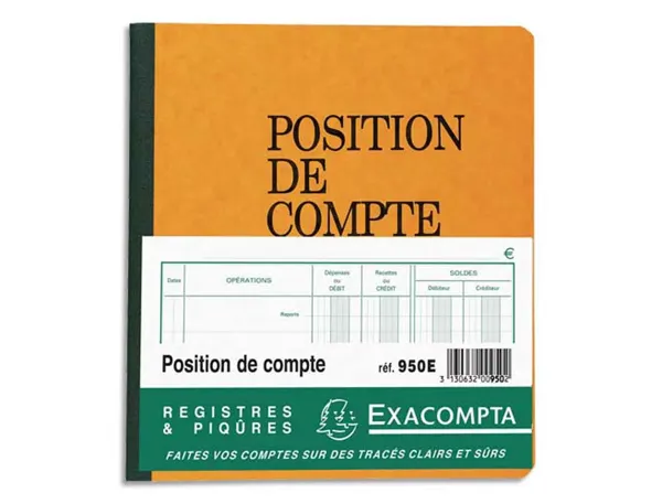 EXACOMPTA Piqûre "Position de compte", 210 x 190 mm — Papier, cahier & courrier