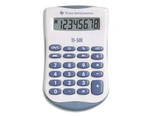 Calculatrice texas instruments poche ti-501 mémoire touche pourcentage pile 56x91x11mm 28g — Non classé