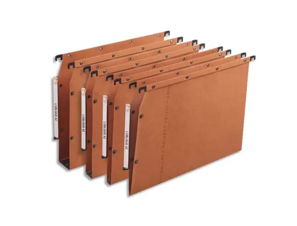 Dossier suspendu l'oblique azv ultimate kraft 240g armoire entraxe 330mm h275mm fond v porte-étiquette boîte 25 unités —…