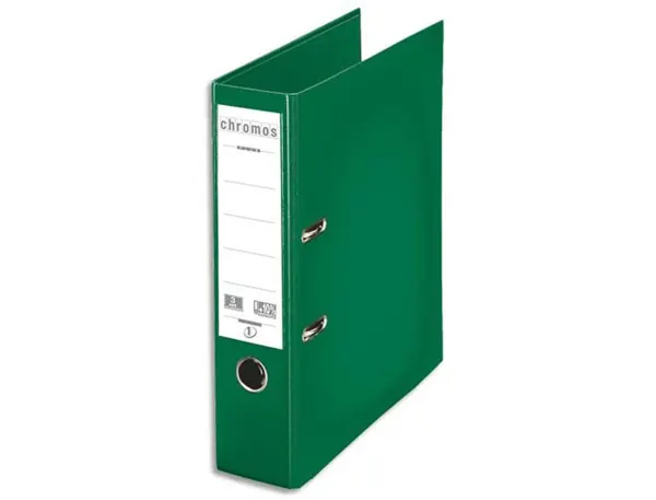 Classeur Levier Esselte Chromos Plus A4 Polypropylène Griffes Blocage Dos 80 mm Grand Porte-Étiquette Coloris Vert —…