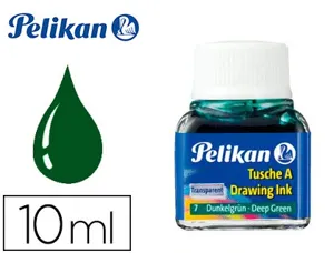 Encre de chine pelikan tire-lignes plumes dessinateur pinceaux couleur vert foncé flacon 10ml — Non classé