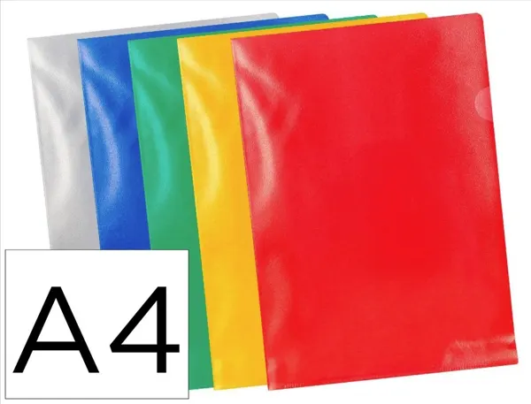 Pochette coin q-connect polypropylène grainé économique 12/100e coloris assortis transparent boîte 100 unités — Non classé
