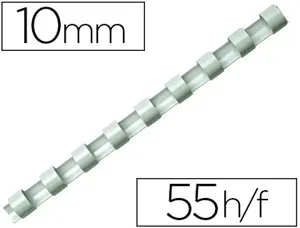 Anneau plastique à relier fellowes dos rond capacité 55f 10mm diamètre 300mm longueur coloris blanc boîte 100 unités — Non…