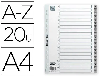 Intercalaire oxford polypropylène souple gris 20 positions a4 210x297mm désignation alphabétique onglets bicolores — Non…