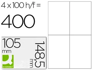 Étiquette adhésive q-connect 105x148.5mm coins droits imprimante jet d'encre laser copieur boîte 100 feuilles 400 unités —…