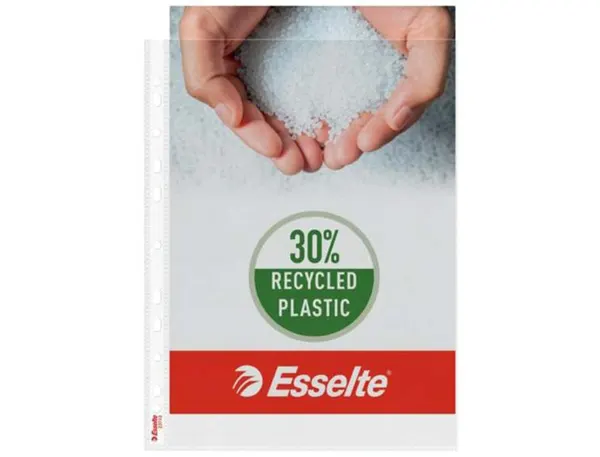 Pochette perforee esselte polypropylene graine 11/100e 30% recycle format a4 coloris transparent boite 100 — Non classé