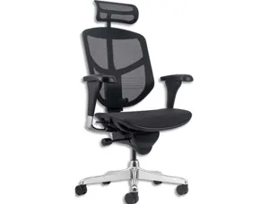 Fauteuil enjoy resille noir tetiere mecanisme synchrone accoudoirs 3d reglables — Non classé