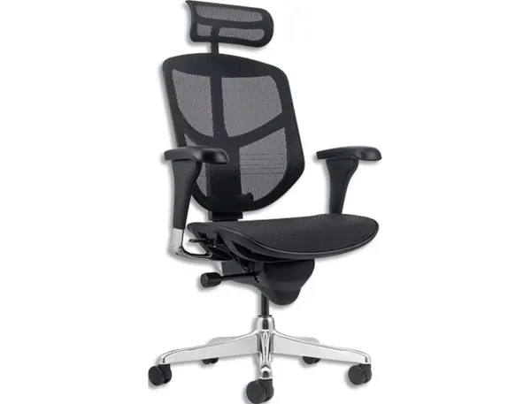 Fauteuil enjoy resille noir tetiere mecanisme synchrone accoudoirs 3d reglables — Non classé