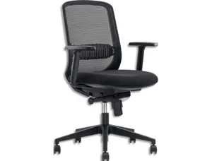 Fauteuil orco assise tissu dossier resille noir mecanisme synchrone accoudoirs reglables — Non classé
