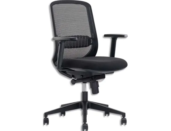 Fauteuil orco assise tissu dossier resille noir mecanisme synchrone accoudoirs reglables — Non classé