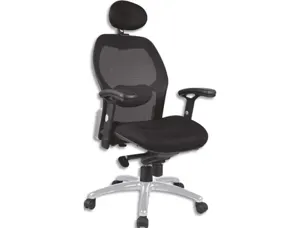 Fauteuil tempo dossier resille assise mesh noir mecanisme basculant decale accoudoirs reglables — Non classé